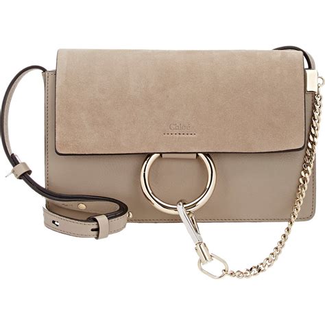 chloe faye small grey|Chloé Faye Small Leather Shoulder Bag.